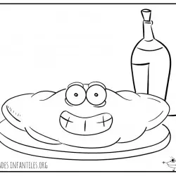Dibujo de pan y vino