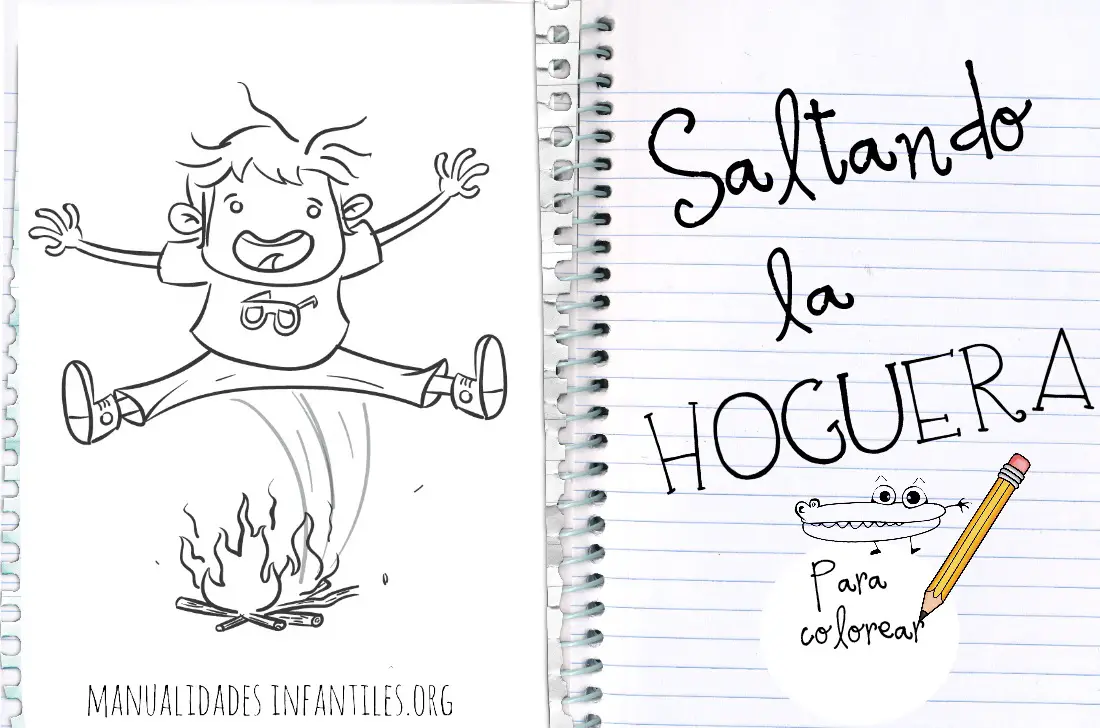 Dibujo de saltar la hoguera