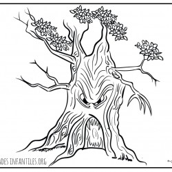 Dibujo de un arbol malvado