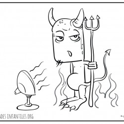 Dibujo de un demonio muerto de calor