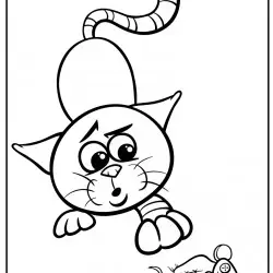 Dibujo de un gato jugando