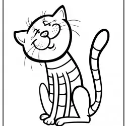 Dibujo de un gato satisfecho