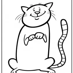 Dibujo de un gato timido