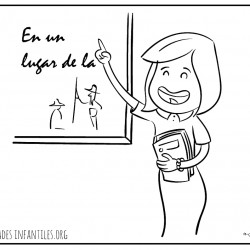 Dibujo de una maestra de clase