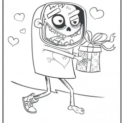 Dibujo de zombie enamorado