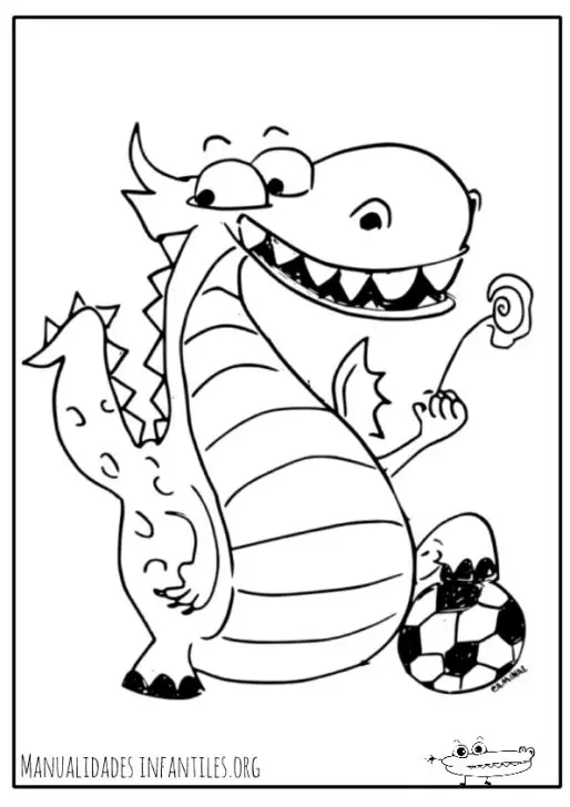 Dibujo del Dragón futbolista