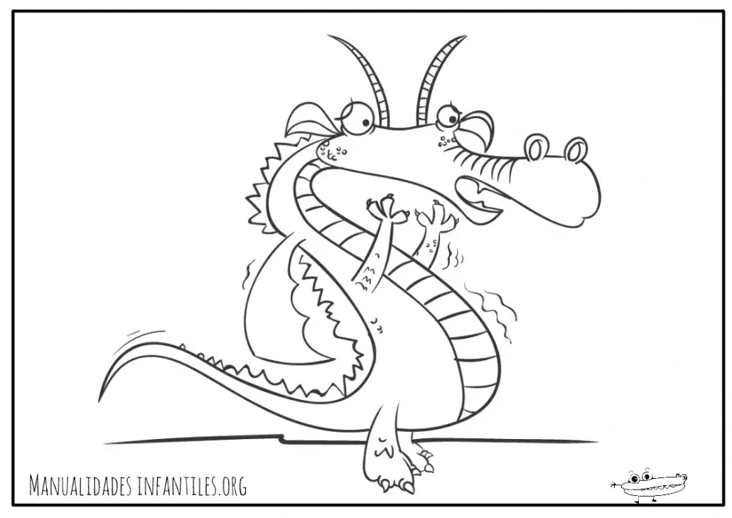 Dibujo del dragon asustado