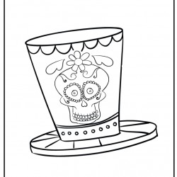 Dibujo sombrero Dia de Muertos