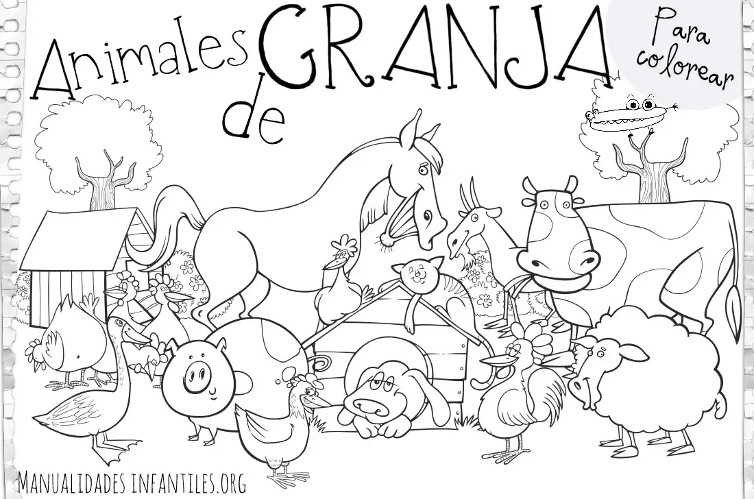 Dibujos animales de granja para colorear