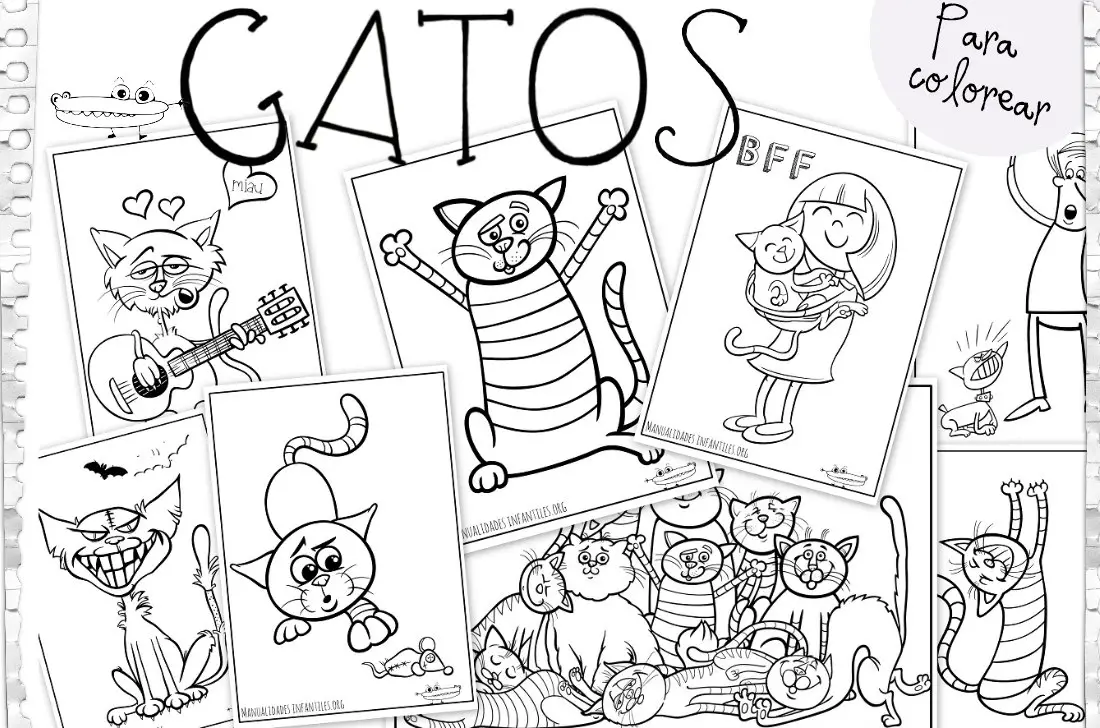 Dibujos de gatos para colorear