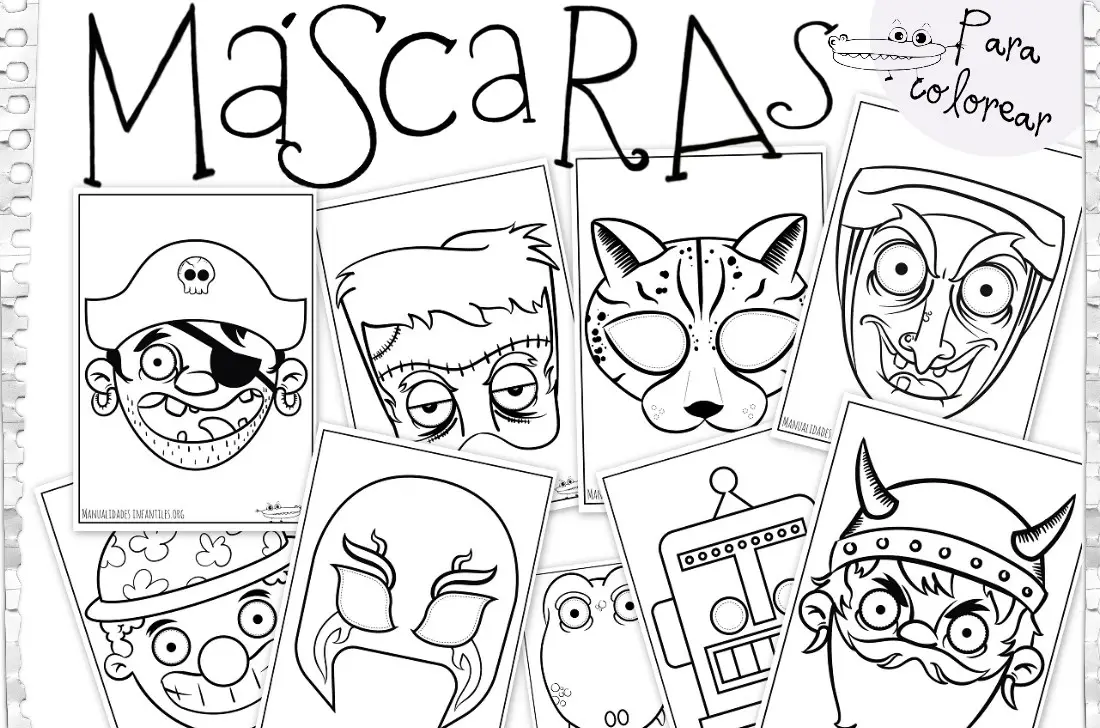 Dibujos de mascaras para colorear