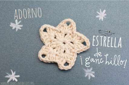 Estrella de ganchillo para adorno de Navidad