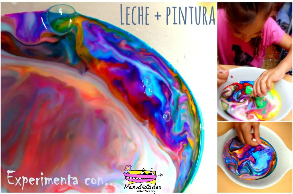 con pintura y leche -Manualidades Infantiles