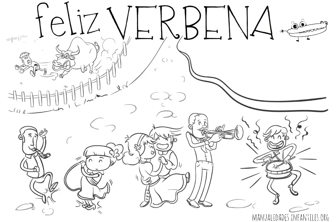 Feliz Verbena para colorear