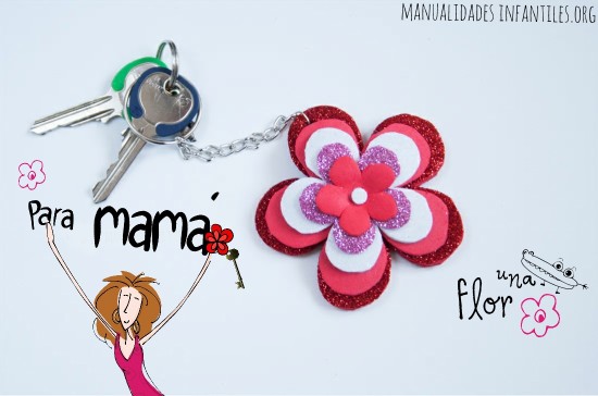 Flor de goma eva llavero