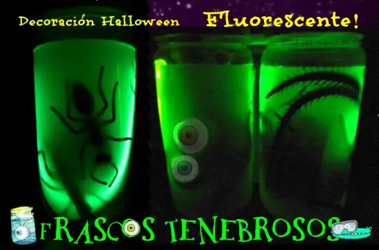 Frascos decorados para Halloween