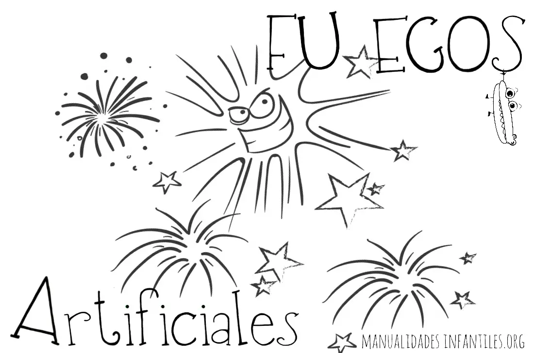 Fuegos artificiales para colorear