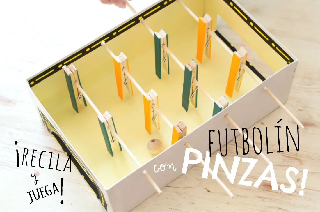 Futbolin casero con pinzas