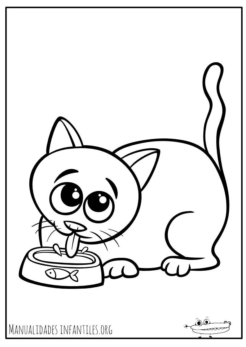 Dibujos de gatos para colorear -Manualidades Infantiles