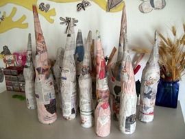 Gnomos Otoñales de Papel MAche