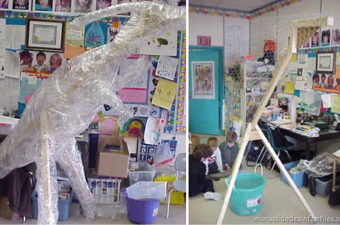 Como hacer un gran dinosaurio de papel mache-modelo Parasaurolophus  -Manualidades Infantiles