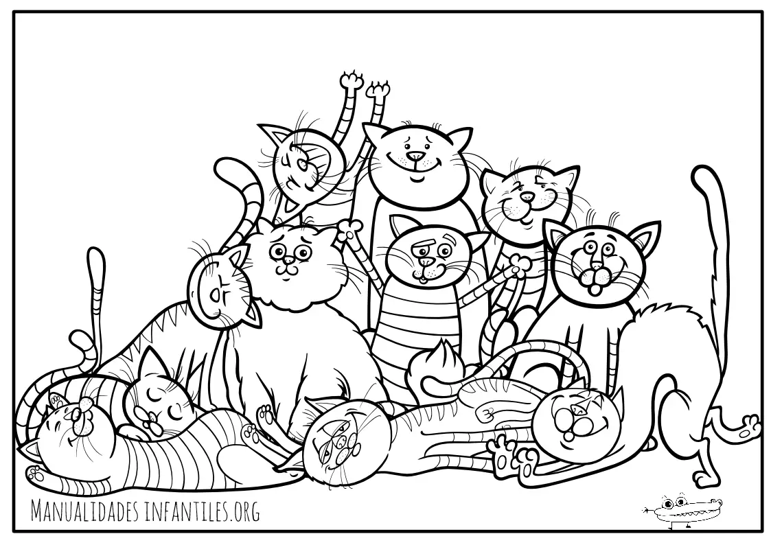 Dibujos de gatos para colorear -Manualidades Infantiles