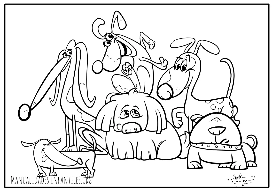Dibujos de perros para colorear -Manualidades Infantiles