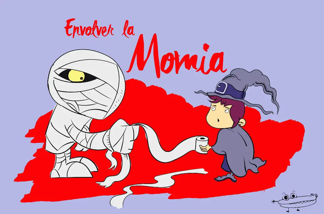 Juego de envolver la momia para halloween