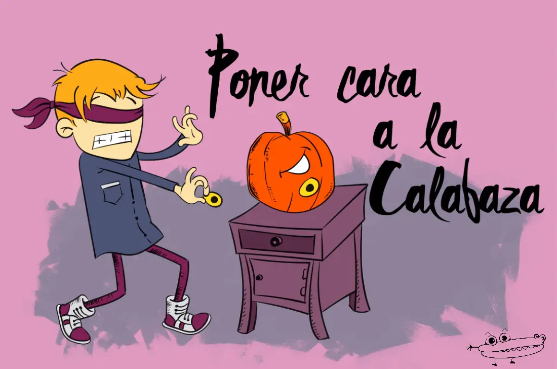 Juego de poner cara a la calabaza para halloween