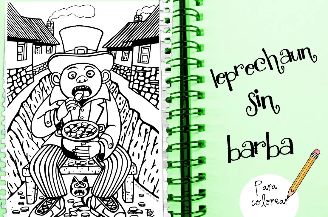 Leprechaun sin barba para colorear