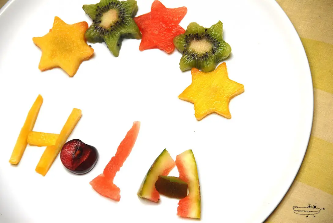 Receta de letras con frutas