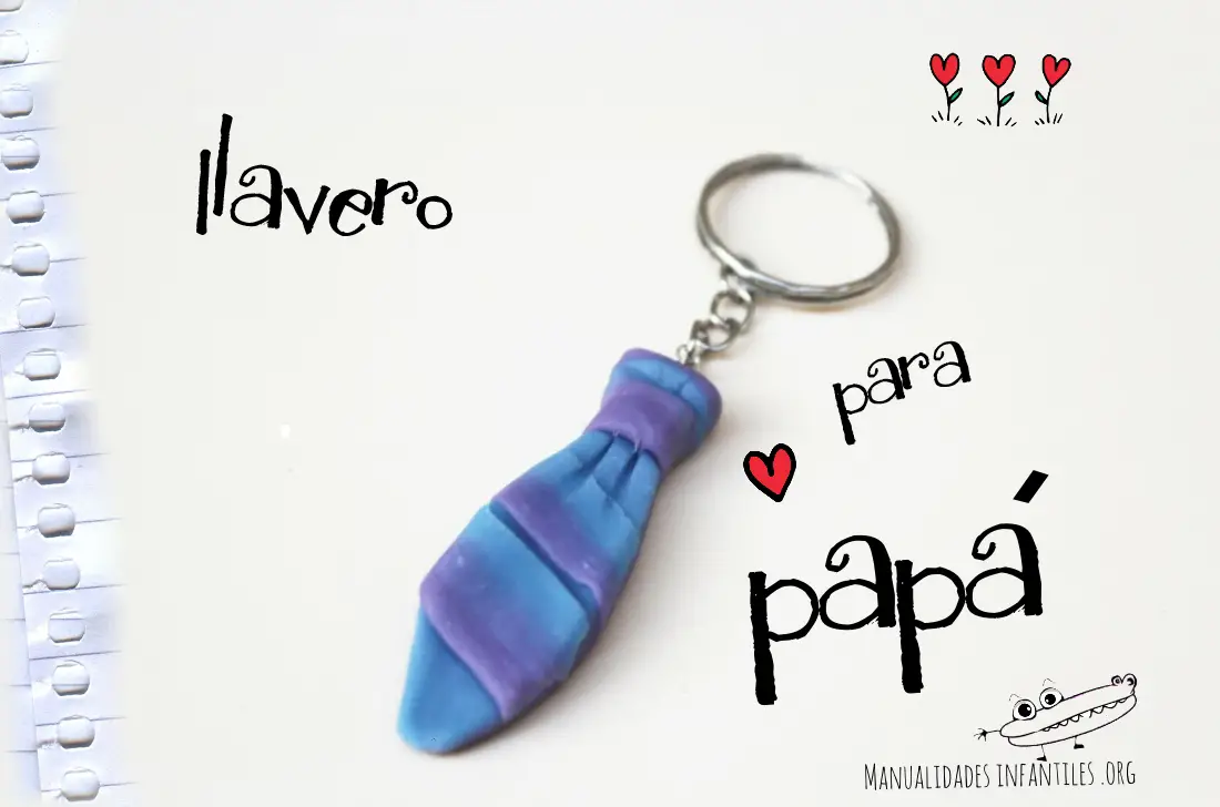 Llavero corbata para el Día del padre -Manualidades Infantiles