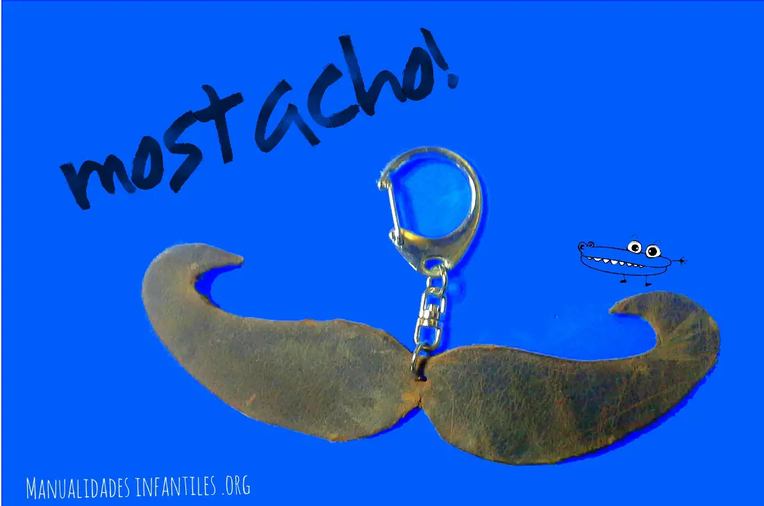 Llavero mostacho de cuero para regalar