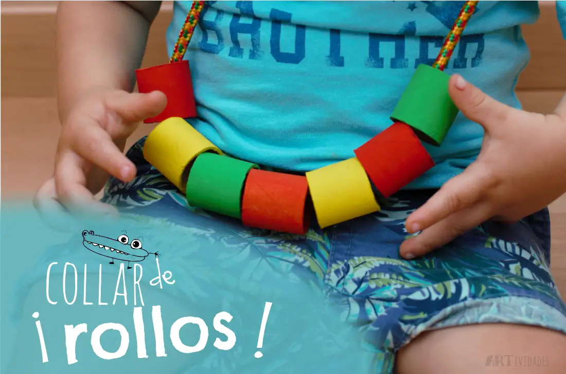 Manualidad collar de rollos preescolar