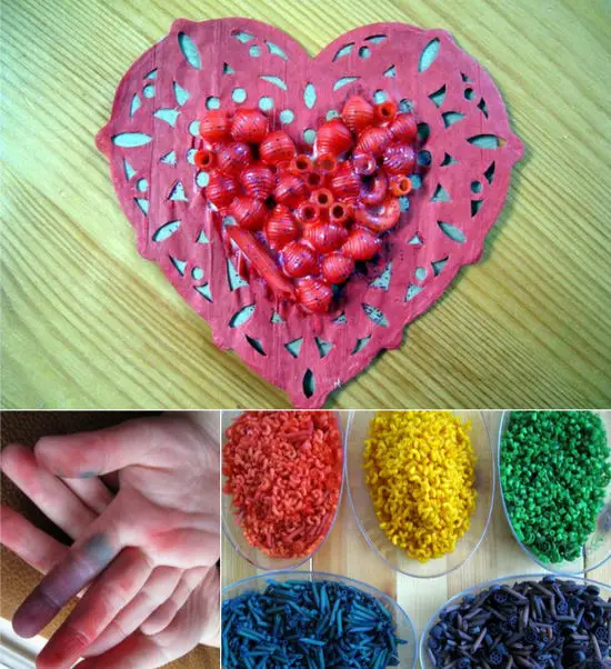 Manualidad con pasta de colores para San Valentín