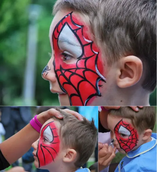 Maquillaje pintacaritas de Spiderman para niño Infantiles