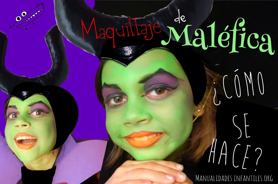 Maquillaje de malefica para niña