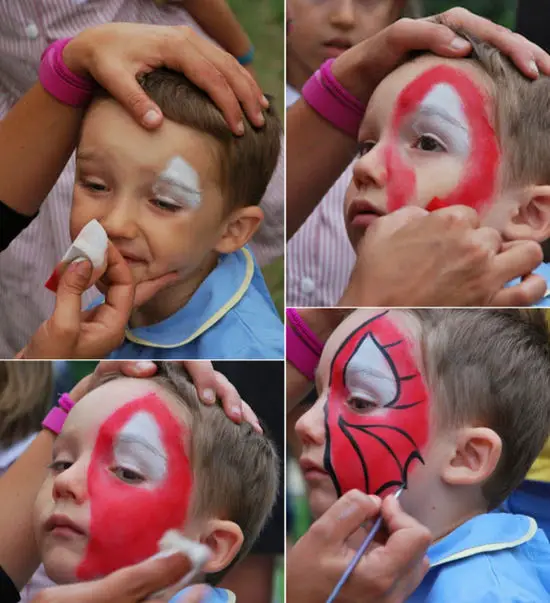 Maquillaje infantil de Spiderman paso a paso