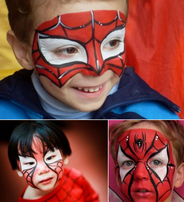 Maquillaje pintacaritas de Spiderman para niño -Manualidades Infantiles