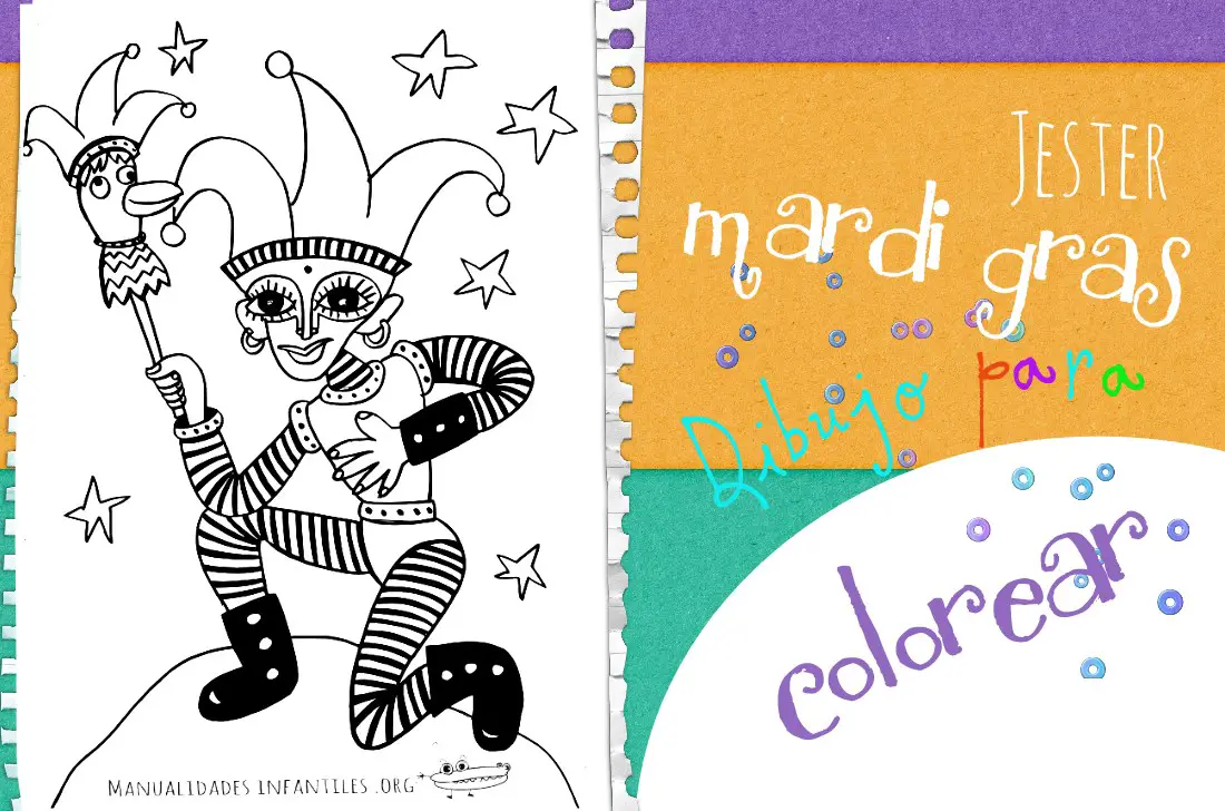 Mardi gras Jester printable