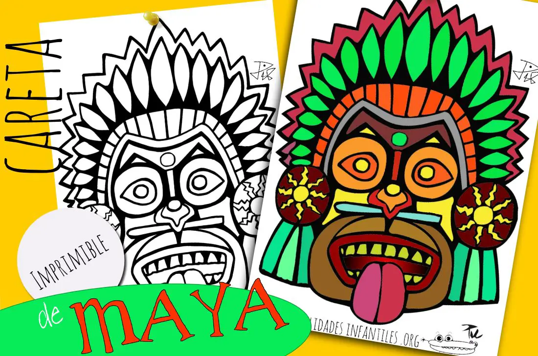 Mascara Maya para imprimir