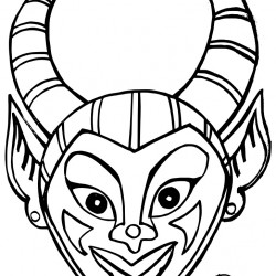 Mascara de Malefica para colorear