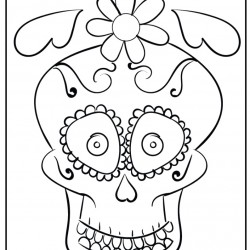 Mascara de calavera dia de muertos para colorear