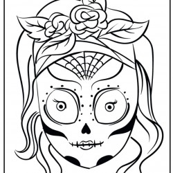 Mascara de catrina dia de muertos para colorear