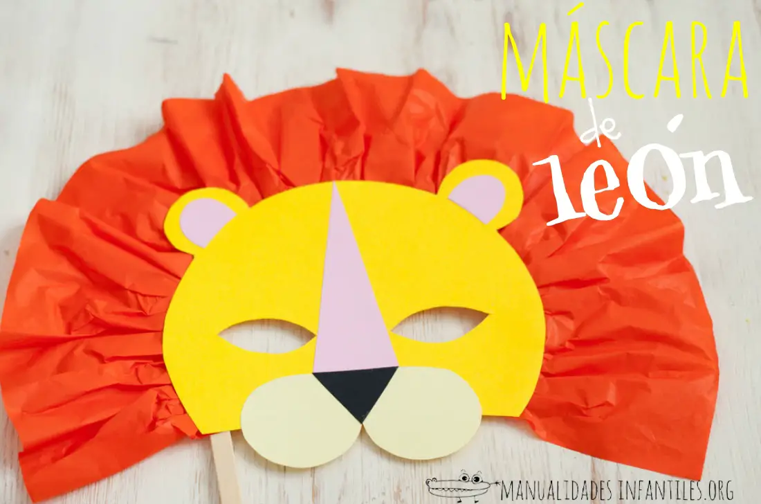 Máscara de leon para fiestas -Manualidades Infantiles