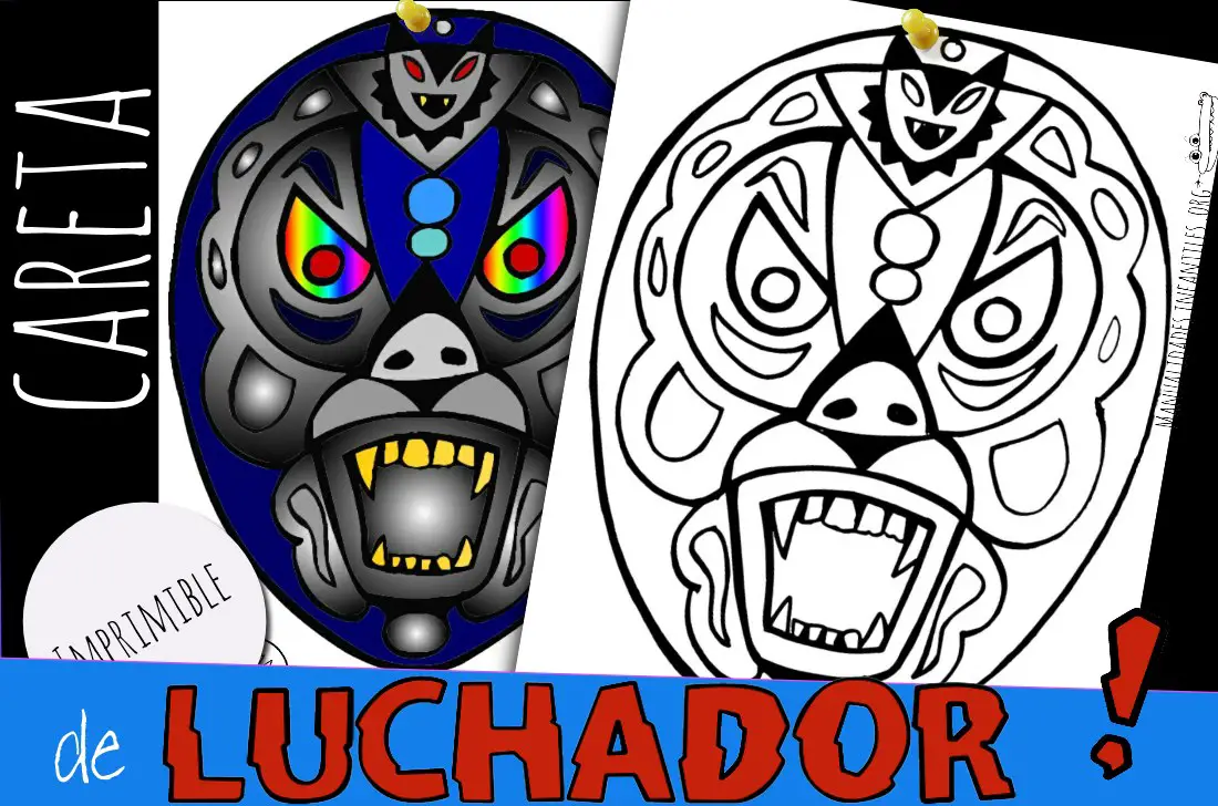 Mascara de luchador imprimir colorear