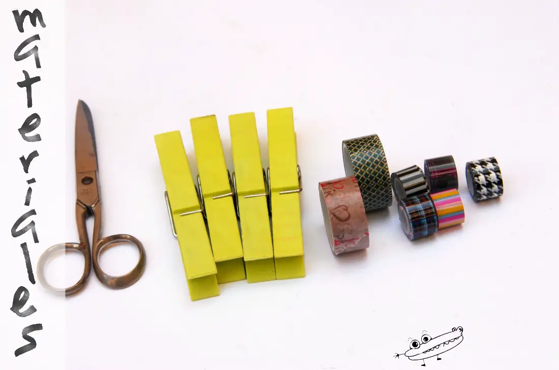 Materiales pinzas con washi tape