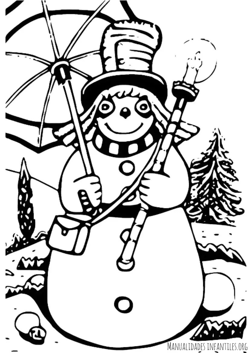 Dibujo de Muñeco de nieve -Manualidades Infantiles