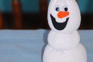 Muñeco de nieve reciclado con calcetines