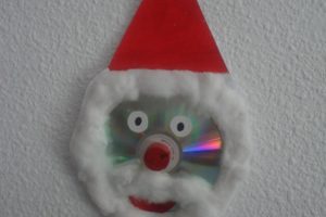 Papá Noel con cd reciclado